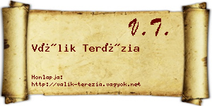 Válik Terézia névjegykártya