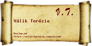 Válik Terézia névjegykártya